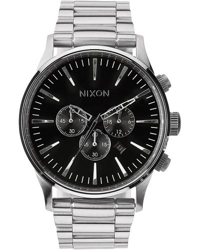 Nixon Sentry Chronograph Bracelet Watch - Black