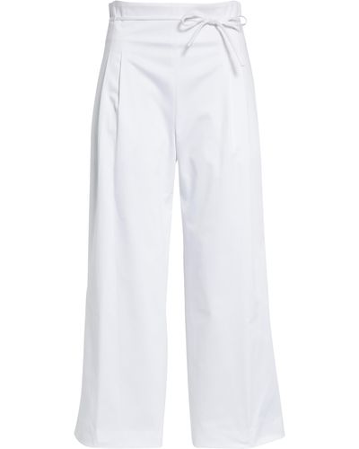 Carolina Herrera High Waist Crop Wide Leg Pants - White