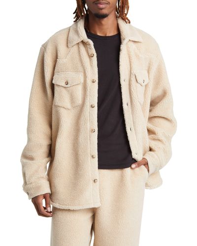 One Of These Days X Woolrich Western Faux Shearling Button-up Shirt - Natural
