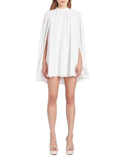 Amanda Uprichard Sancerre Long Sleeve Capelet Cocktail Minidress - White