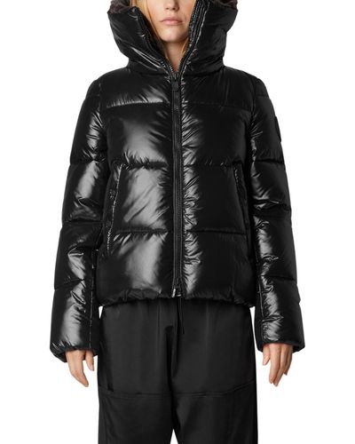 Save The Duck Faux Fur Lined Wind Resistant & Water Repellent Insulated Puffer Jacket - Black