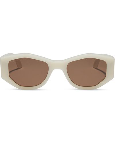 DIFF Zoe 52mm Oval Sunglasses - White