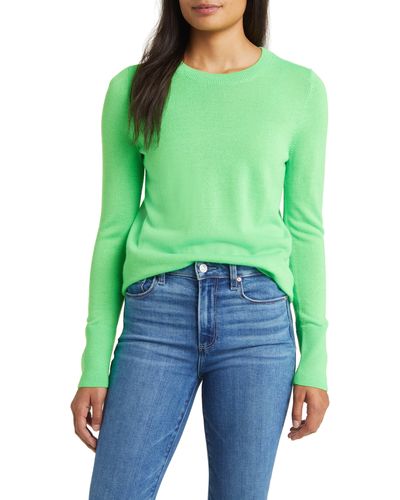 Caslon Caslon(r) Wool Blend Crewneck Sweater - Green