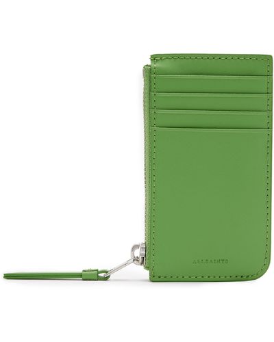 AllSaints Marlborough Leather Wallet - Green