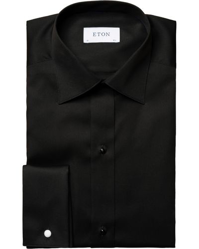 Eton Slim Fit Twill Formal Shirt - Black