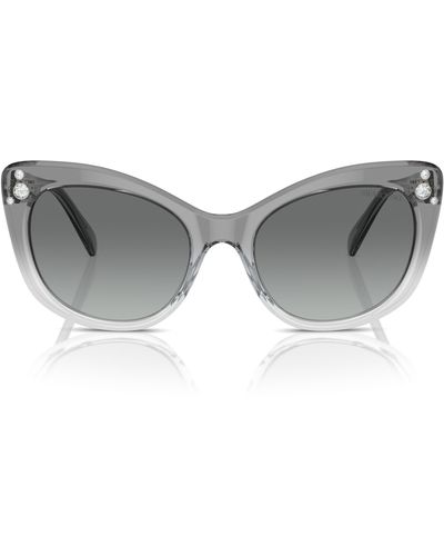 Swarovski 55mm Cat Eye Sunglasses - Gray