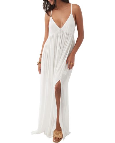 O'neill Sportswear Mel Semisheer Maxi Cover-up Dress - White