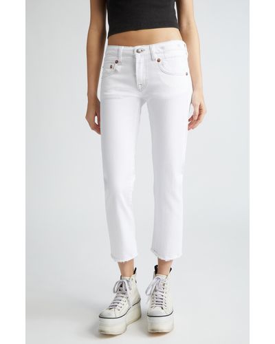 R13 Boy Straight Ankle Jeans - White