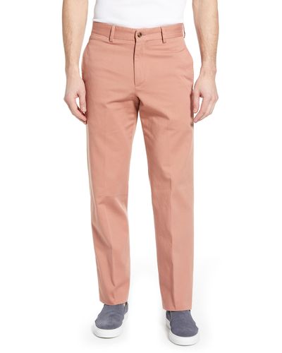 Berle Charleston Khakis Flat Front Chino Pants - Pink