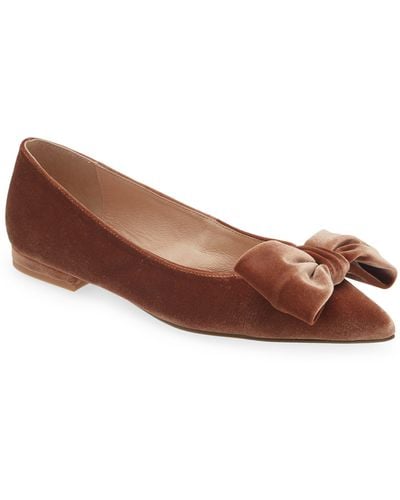 Cecelia New York Brie Bow Pointed Toe Flat - Brown