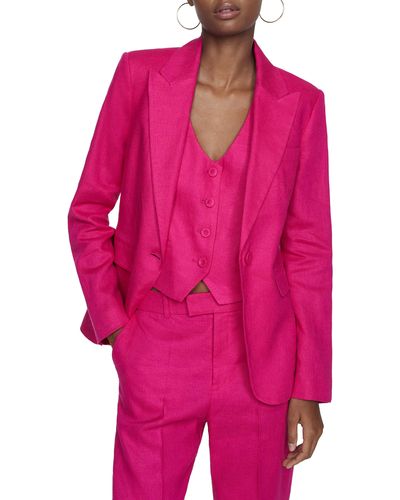 Mango Linen Suit Vest - Pink