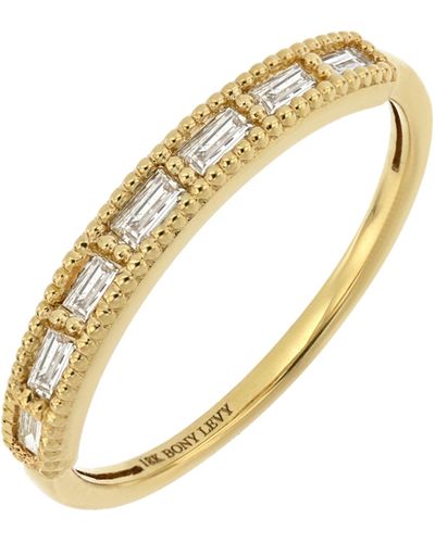 Bony Levy Mykonos Baguette Diamond Ring - Metallic