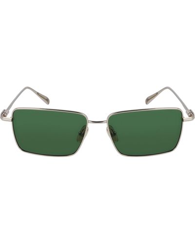 Ferragamo Gancini Evolution 57mm Rectangular Sunglasses - Green