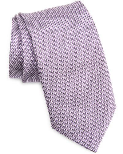 David Donahue Neat Silk Tie - Purple