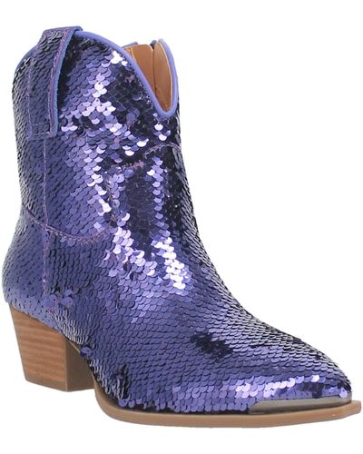Dingo Bling Thing Sequin Western Bootie - Blue