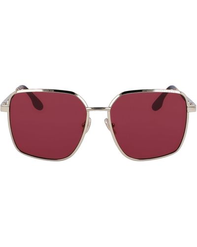 Victoria Beckham 59mm Rectangular Sunglasses - Red