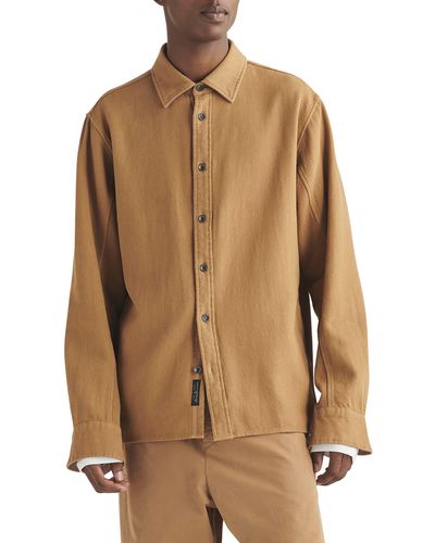 Rag & Bone Austin Oversize Heavy Twill Button-up Shirt - Brown