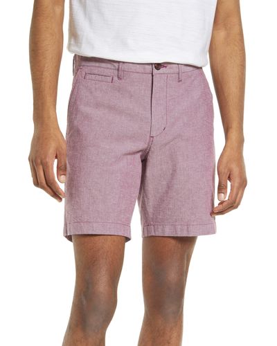 Nordstrom Cotton Stretch Chambray Shorts - Pink