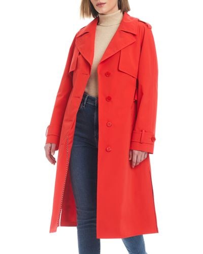 Kate Spade Water Resistant Trench Coat - Red