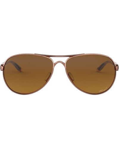 Oakley 59mm Polarized Aviator Sunglasses - Brown