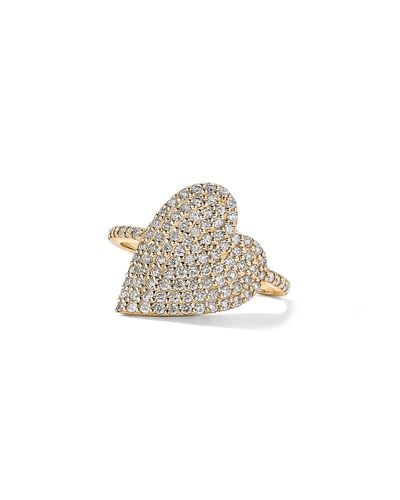 Lana Jewelry Diamond Pavé Heart Ring - Yellow