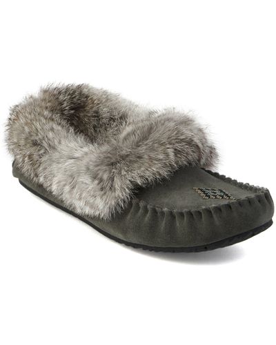 Manitobah Street Faux Fur Trimmed Slipper - Gray