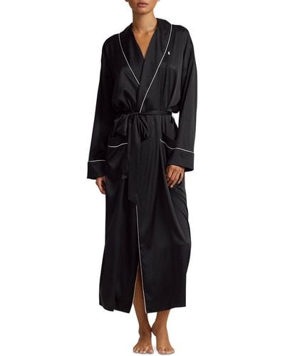 Polo Ralph Lauren Stretch Silk Robe - Black