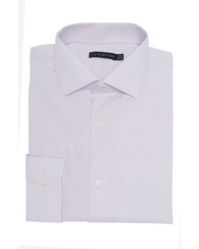 JB Britches Yarn-dyed Solid Dress Shirt In Lavender/white At Nordstrom Rack