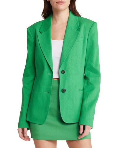 FRAME The Femme Two-button Blazer - Green