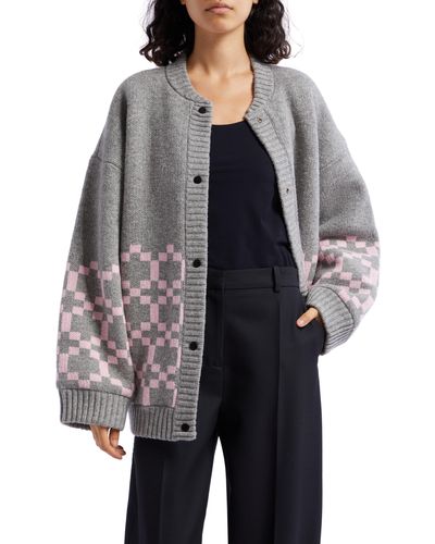 Stine Goya Tino Snap Front Wool Blend Sweater - Black