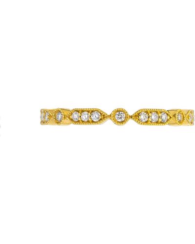 Sethi Couture Deco Mini Diamond Band Ring - Yellow