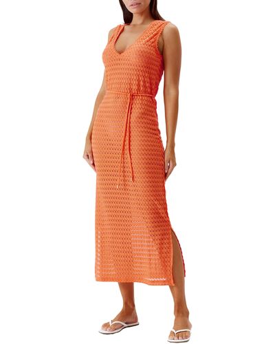 Melissa Odabash Annabel Open Stich Cover-up Dress - Orange