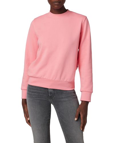 Hudson Jeans Knotted Cutout Back Cotton Sweatshirt - Pink