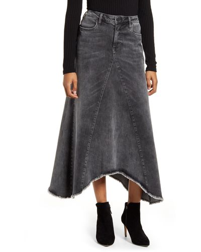 Wash Lab Denim Long Denim Skirt - Black