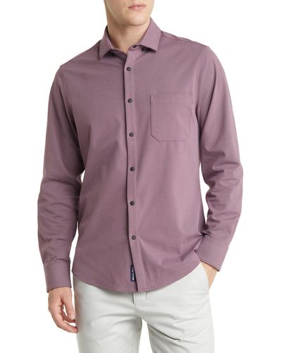 Mizzen+Main Mizzen+main Nolan Knit Snap Front Shirt - Purple