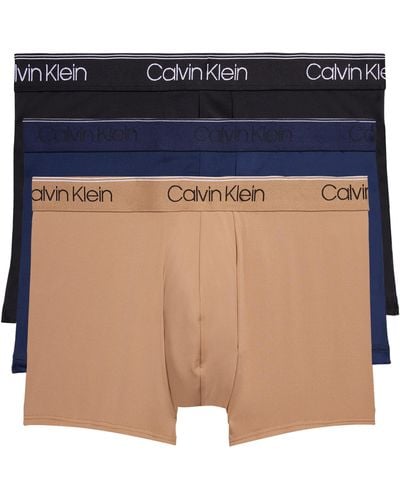 Calvin Klein 3-pack Low Rise Microfiber Stretch Boxer Briefs - Blue