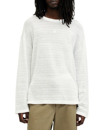 AllSaints Drax Knit Stripe Cotton Sweater - Black