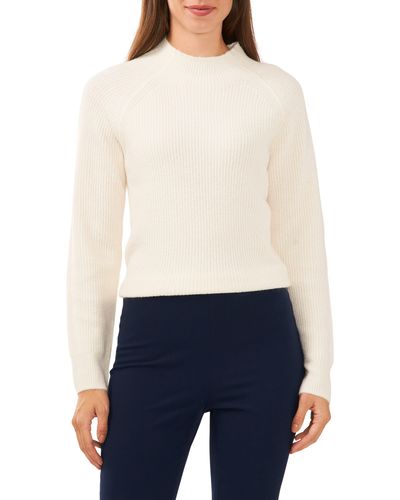 Halogen® Halogen(r) Stripe Funnel Neck Sweater - White