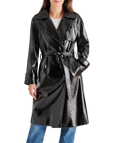 Steve madden cable 2025 knit hooded trench coat
