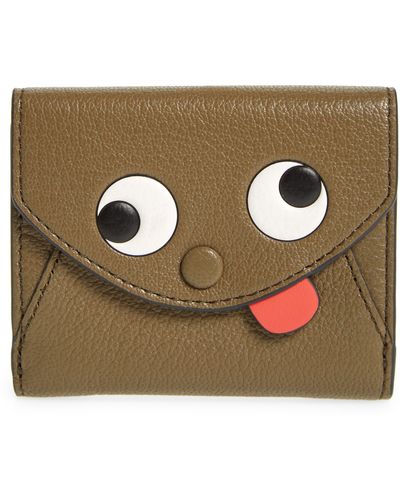 Anya Hindmarch Mini Eyes Leather Card Case - Brown