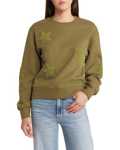 Rails Sonia Star Appliqué Cotton Sweatshirt - Green