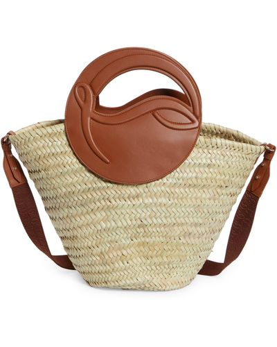 Christian Louboutin Medium Biloumoon Basket Weave Handbag - Brown