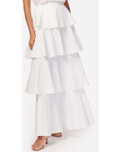 Cami NYC Terra Tiered Cotton Poplin Maxi Skirt - White
