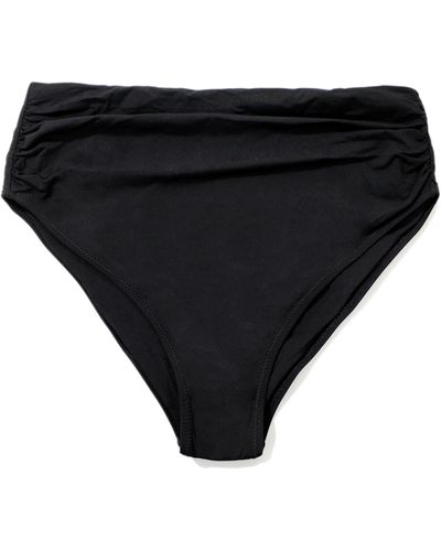 Hanky Panky Ruched High Waist Bikini Bottoms - Black