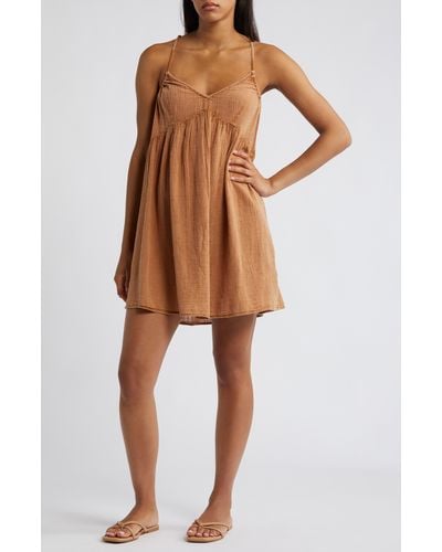 Rip Curl Classic Surf Cotton Cover-up Dress - Brown