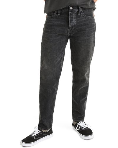 Madewell Relaxed Fit Tapered Leg Authentic Flex Jeans - Black