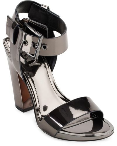 DKNY Terah Block Heel Ankle Strap Sandal - Black