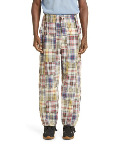 Visvim Alper Patchwork Madras Plaid Suspender Pants - Multicolor