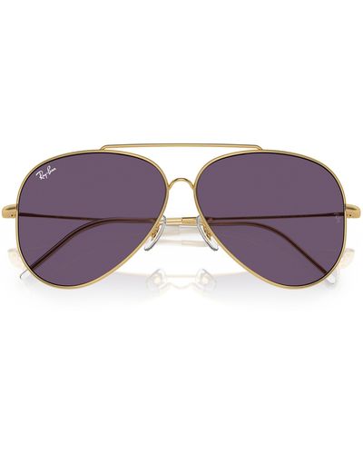 Ray-Ban Reverse 62mm Oversize Aviator Sunglasses - Purple