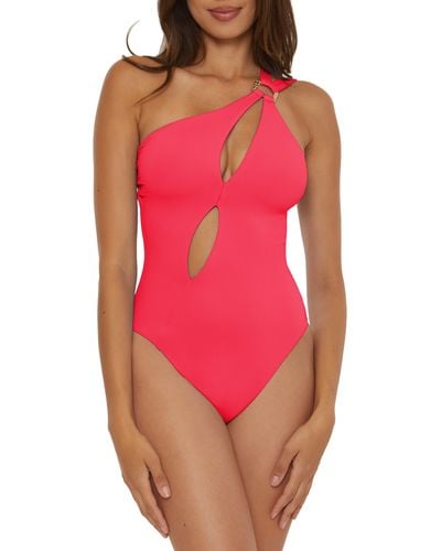 SOLUNA One-shoulder Cutout One-piece Swimsuit - Red